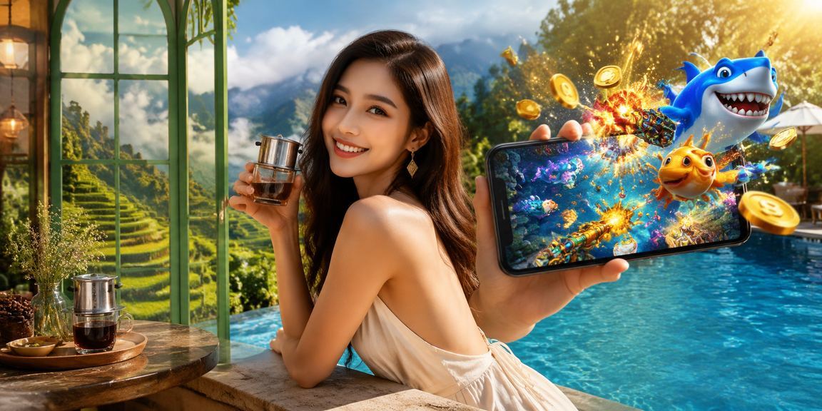 Người dùng Sapa thư giãn với trò chơi bắn cá và chương trình VIP bên ly cà phê
